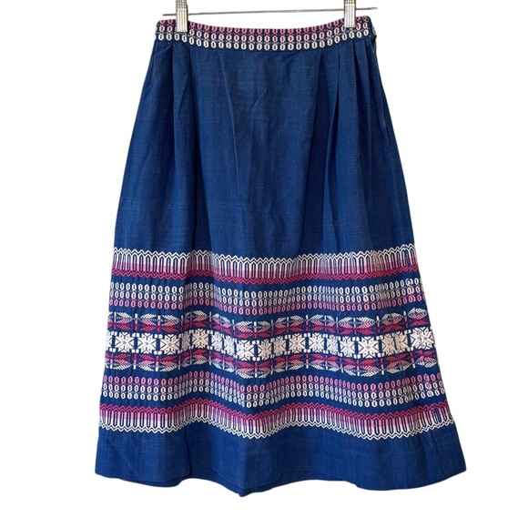 Vintage Mayatex Fabrics Guatemalan Knit Cotton Skirt Sz Small - Picture 1 of 10